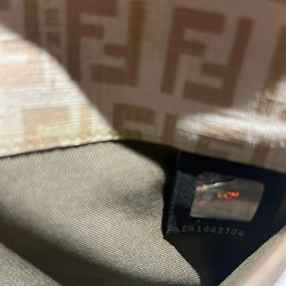 Fendi Wallet Purse Zucchino Canvas Leather Woman